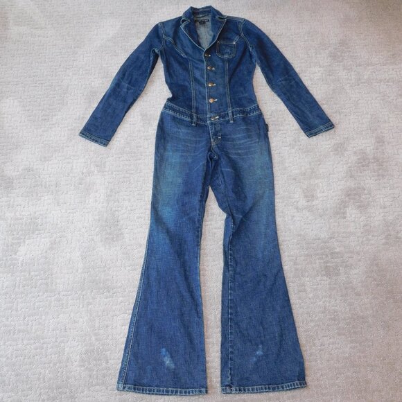 Sergio Valente Vintage One Piece Denim Jumpsuit | Flair | Y2K | GUC | Small - Picture 1 of 13